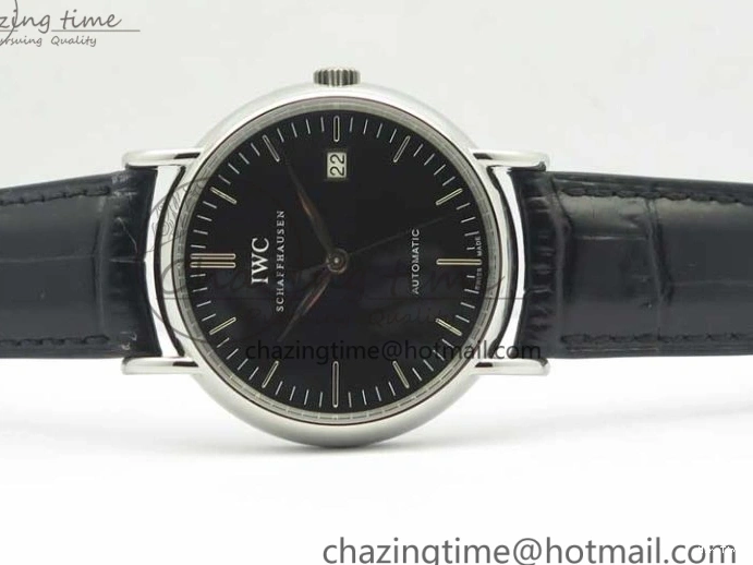 MIROTIME 0321 Portofino Automatic SS TWF 1:1 Best Edition Black Dial on Black Leather Strap A TravelReady 7199